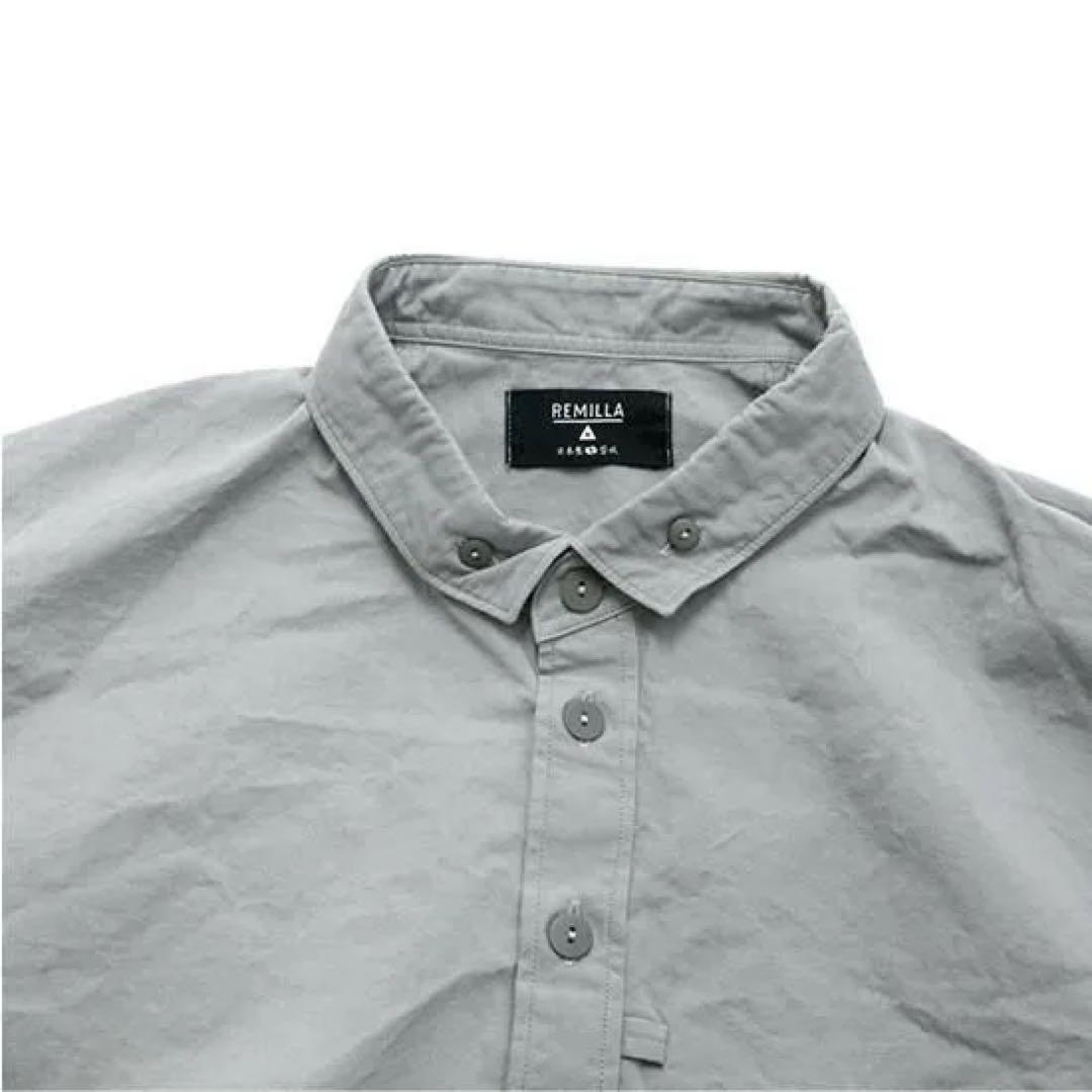 REMILLA レミーラ : 長袖ボタンダウン ドルマンツイルシャツ GRAY