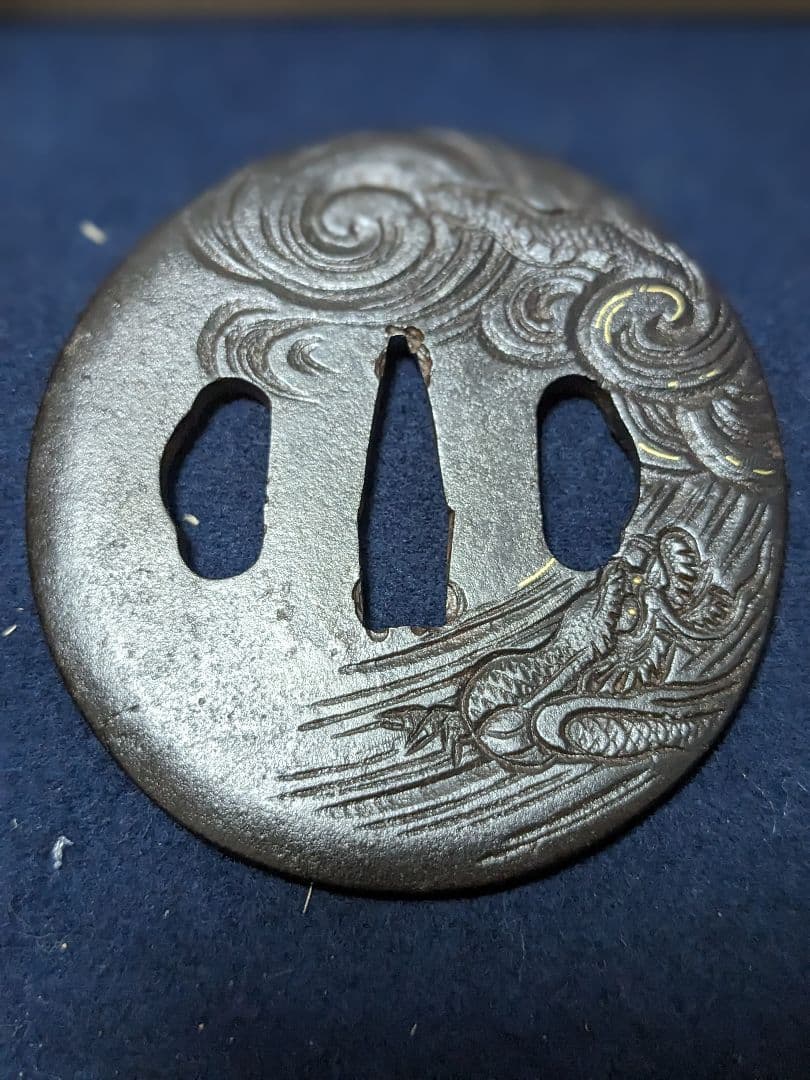 日本刀鍔　時代物　状態抜群！　龍