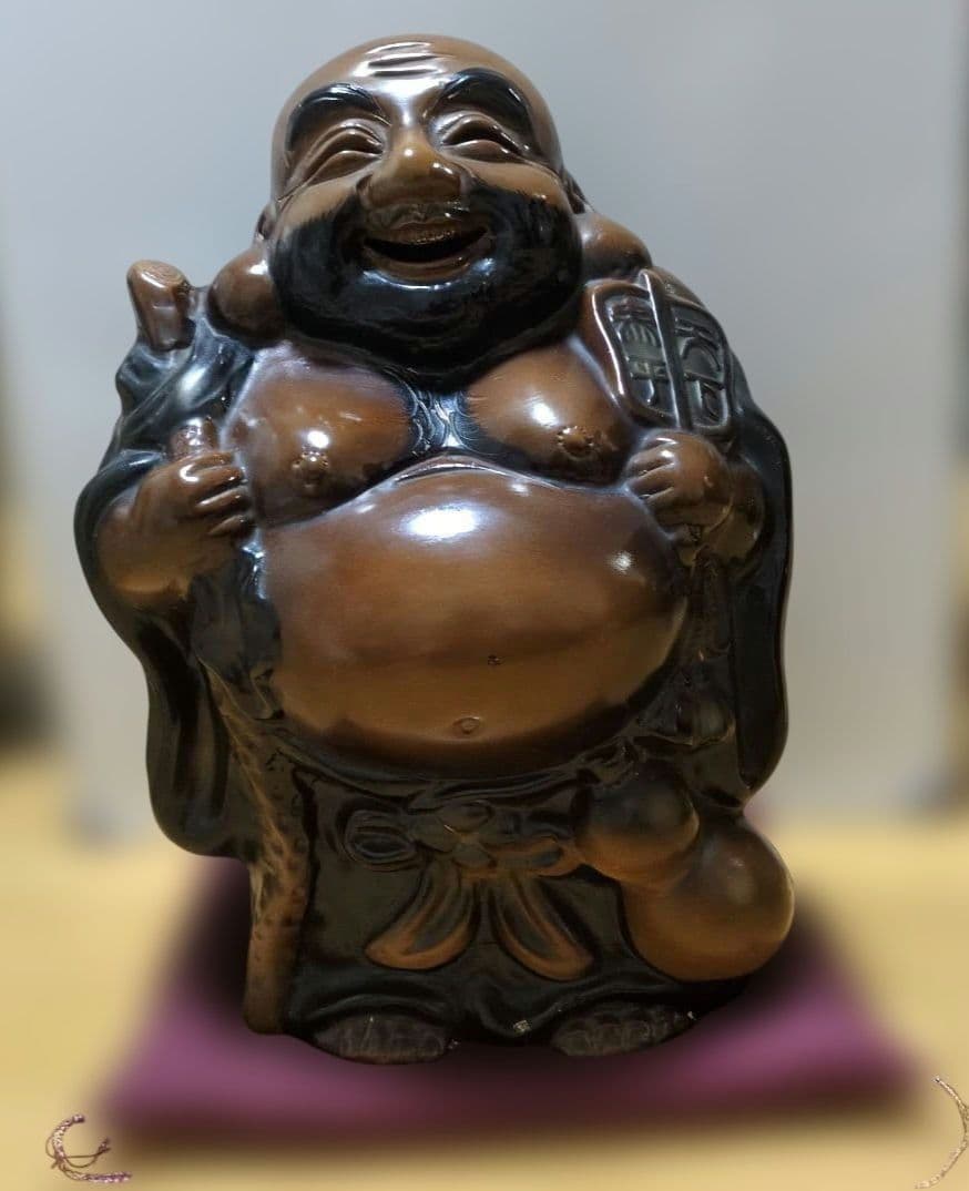 石膏と樹脂製　 布袋尊　貯金箱　 約37cm