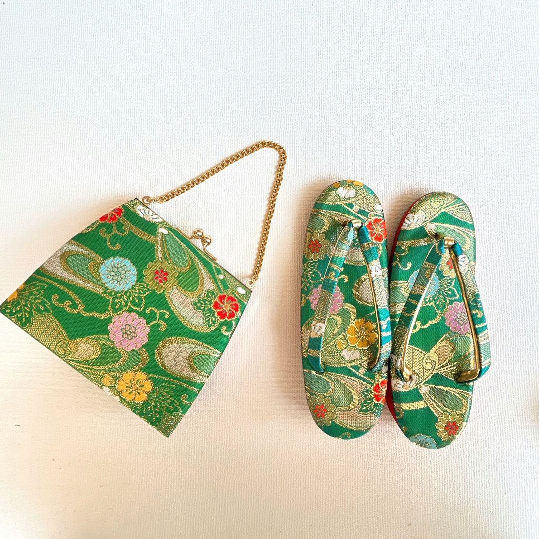 セット　七五三７歳女の子　着物＆作り帯＆袖なし長襦袢＆小物　クリーム色　花御所