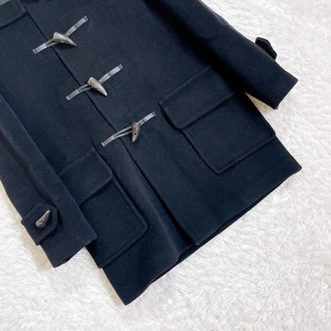 バーバリーロンドン ダッフルコート 黒 レディース メルトン Ｓ