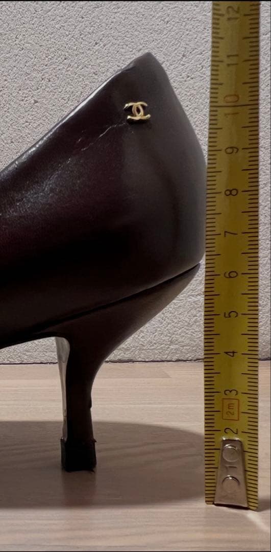 CHANEL ブラウン ポインテッドトゥ パンプス 37 1/2 C
