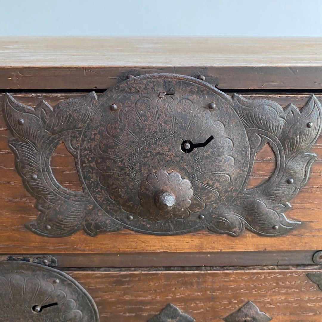 アンティーク 茶箪笥 小箪笥 チェスト 無垢材 z981