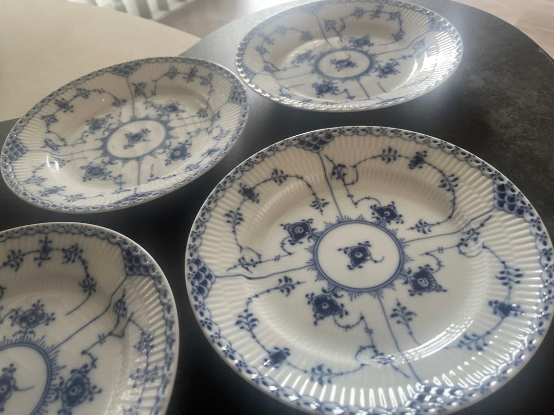 ロイヤルコペンハーゲン　ブルーフルーテッド ハーフレース プレート 19cm