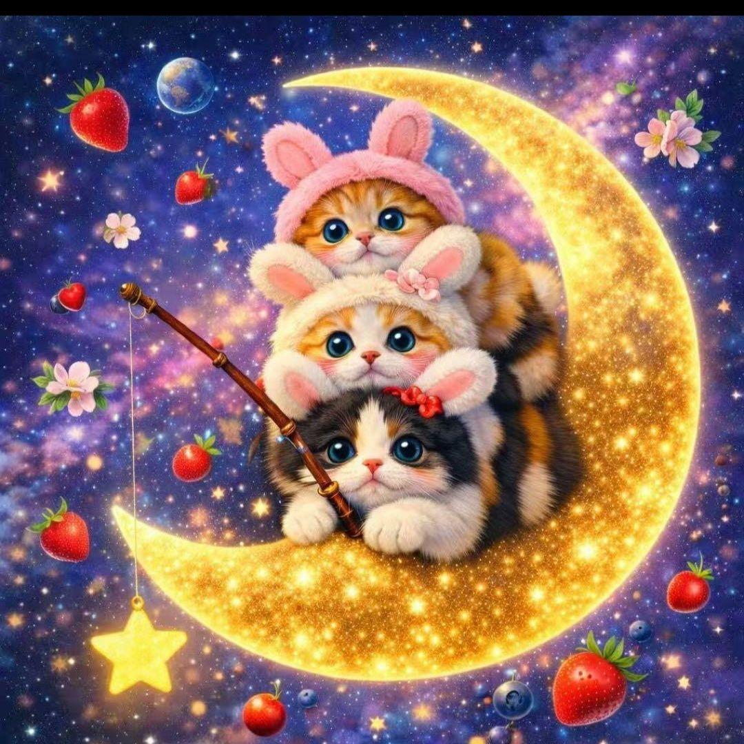 ねこパネル生地　ハンドメイド