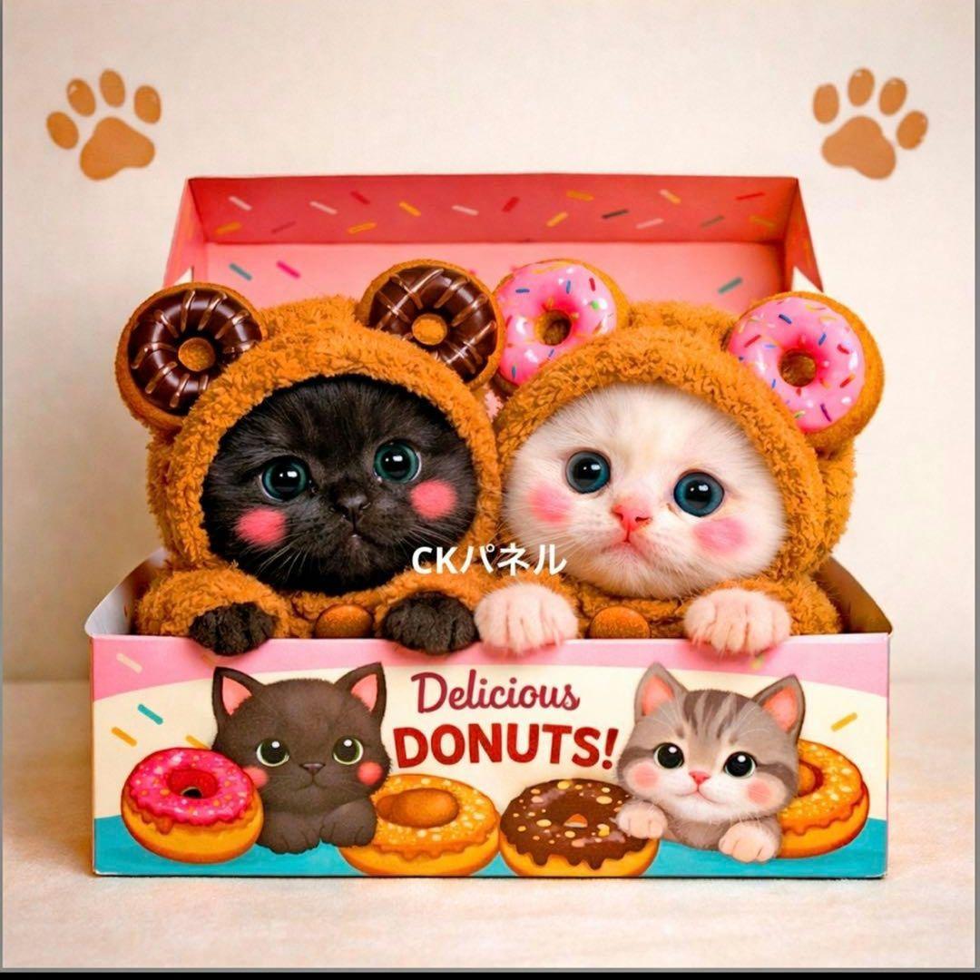 ねこパネル生地　ハンドメイド