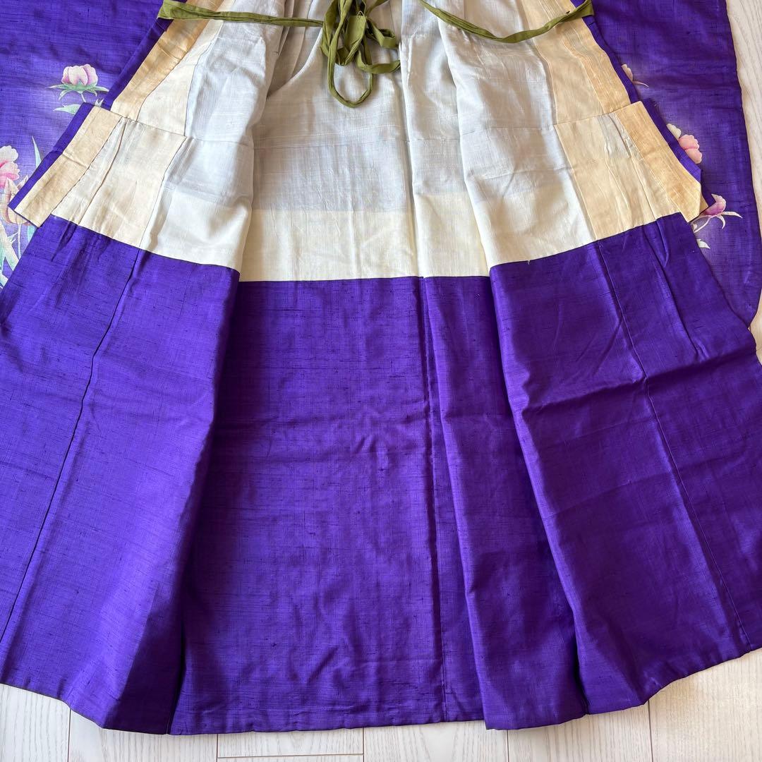 アンティーク着物　七五三 子供　紫　チューリップ