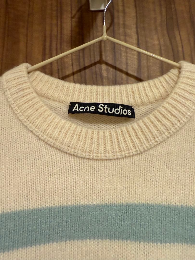 Acne Studios アイボリー 水色 ストライプ セーター