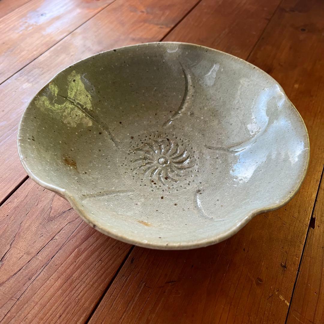 【箱・説明書付】萩焼 岡田政右衛門 作 手づくり鉢 家宝と記された器