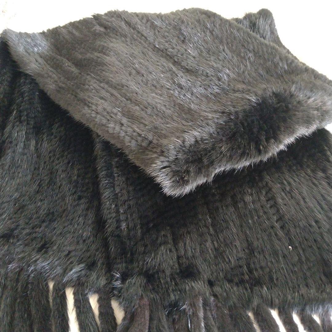 毛皮　ミンク　黒ストール