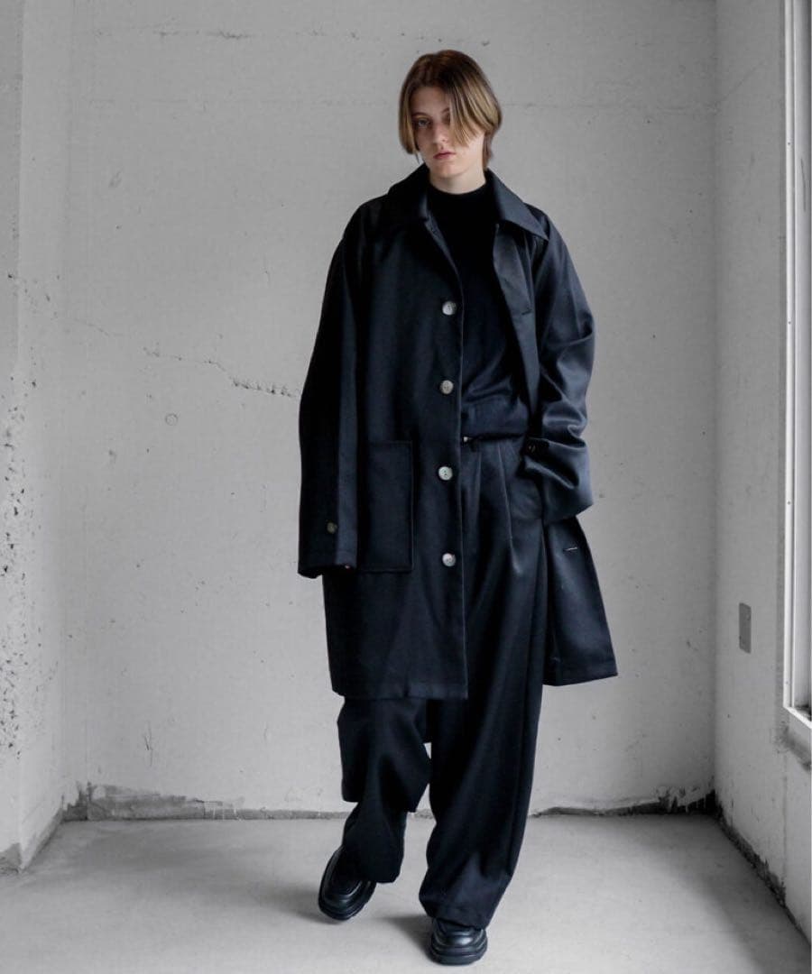 CTHY ウールデニムオーバーハーフコート