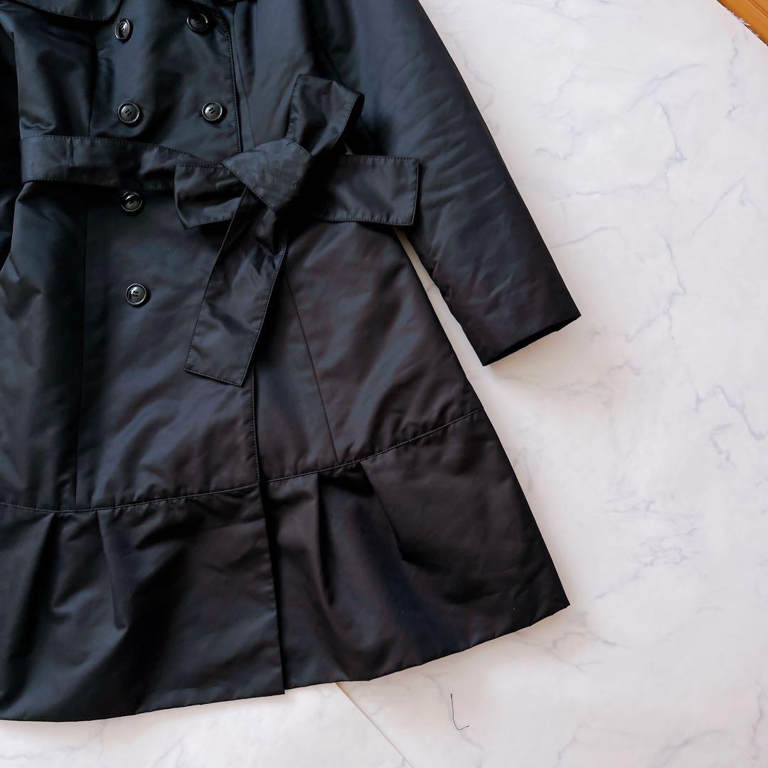 【良品】アナイ ANAYI トレンチコート 黒　36 中綿　ベルト付　ダブル