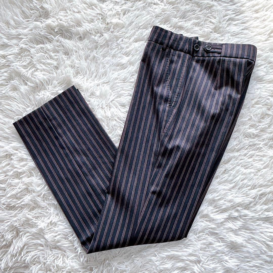 【外観美品】Paul Smith　総柄裏地　パンツスーツ　ストライプ　38／M