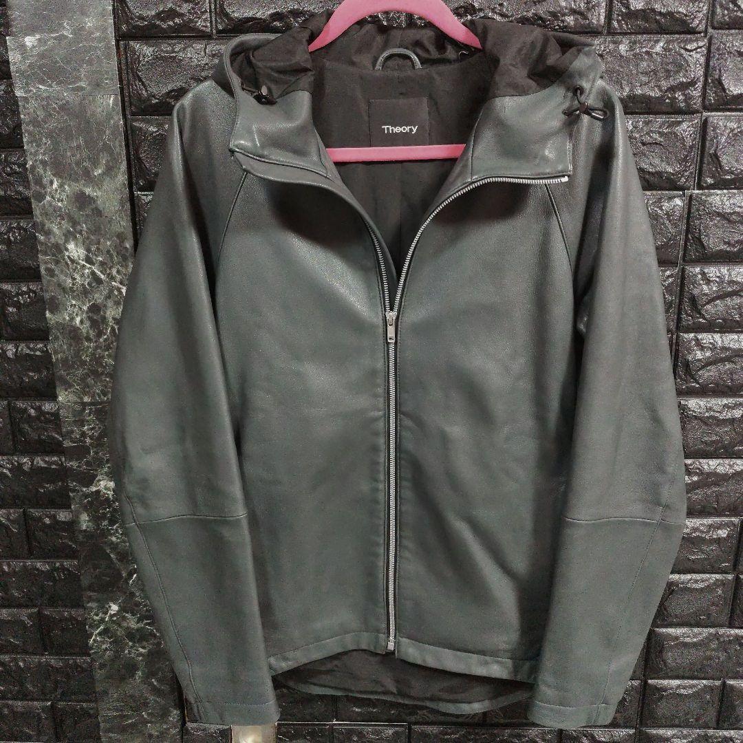 TheoryBYRN L　フーデッドレザー（羊革） ジャケット