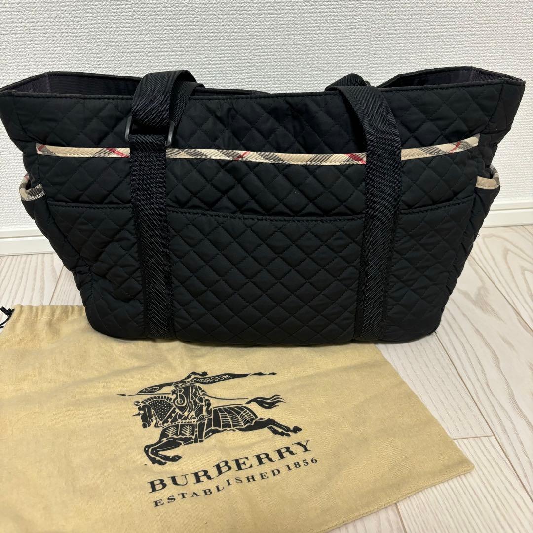 Burberry ブラック マザーズバッグ