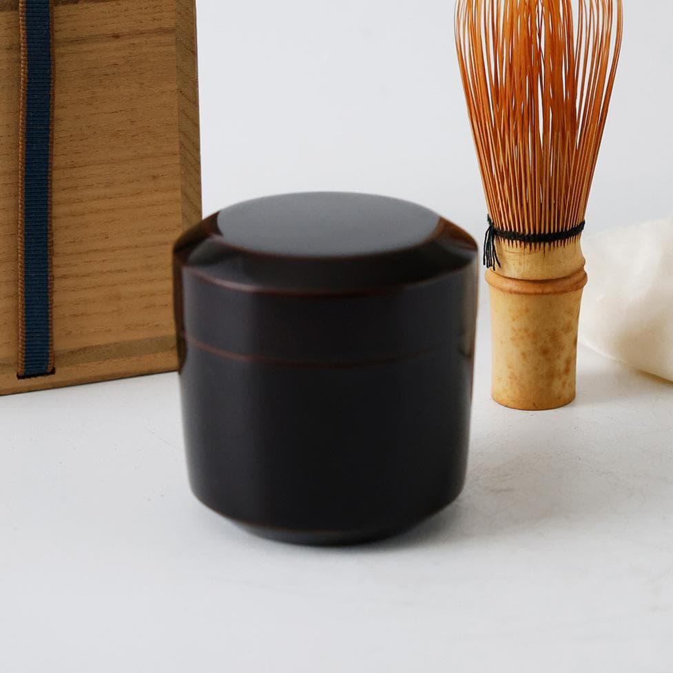 蒔絵師 建堂 輪島塗 雪吹黒 棗 茶道具 共箱