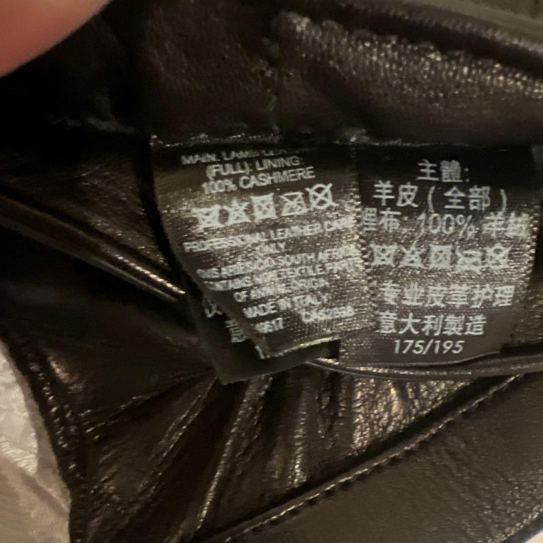 dunhill ダンヒル　最高級レザー手袋　カシミヤ100 未使用　黒イタリア製