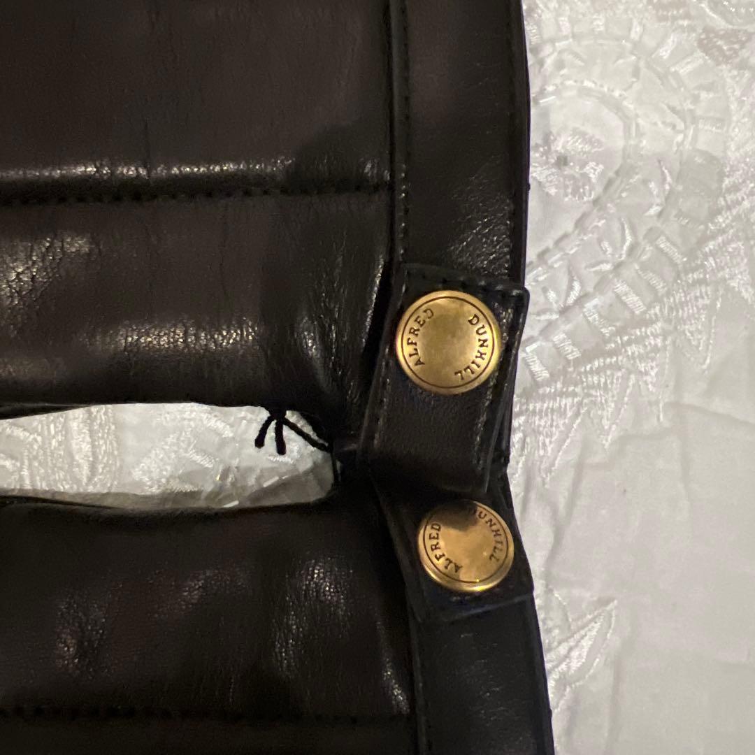 dunhill ダンヒル　最高級レザー手袋　カシミヤ100 未使用　黒イタリア製