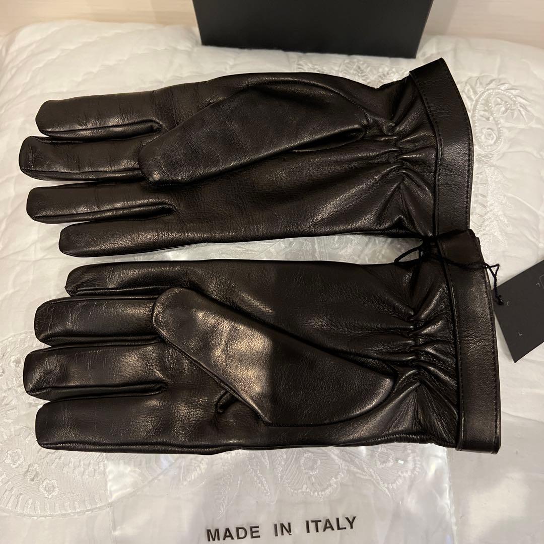 dunhill ダンヒル　最高級レザー手袋　カシミヤ100 未使用　黒イタリア製