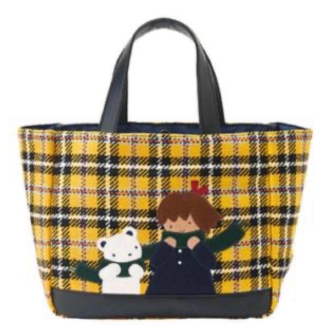 ファミリア バッグ ファミリアショー チェック柄 トートバッグ 黄色 黒