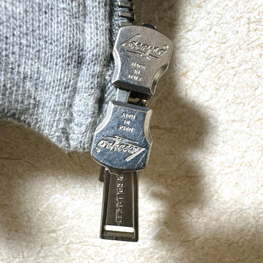 DSQUARED2 デニム ジャケット 袖レザー 46 ダメージ加工 パーカー