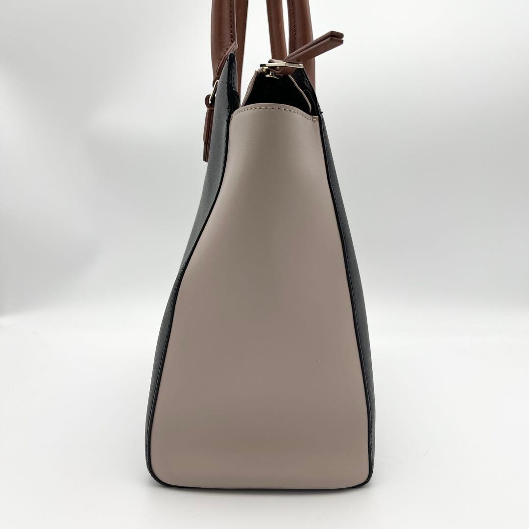 極美 ポールスミス カラーブロック レザー トートバッグ 肩掛け可 バイカラー