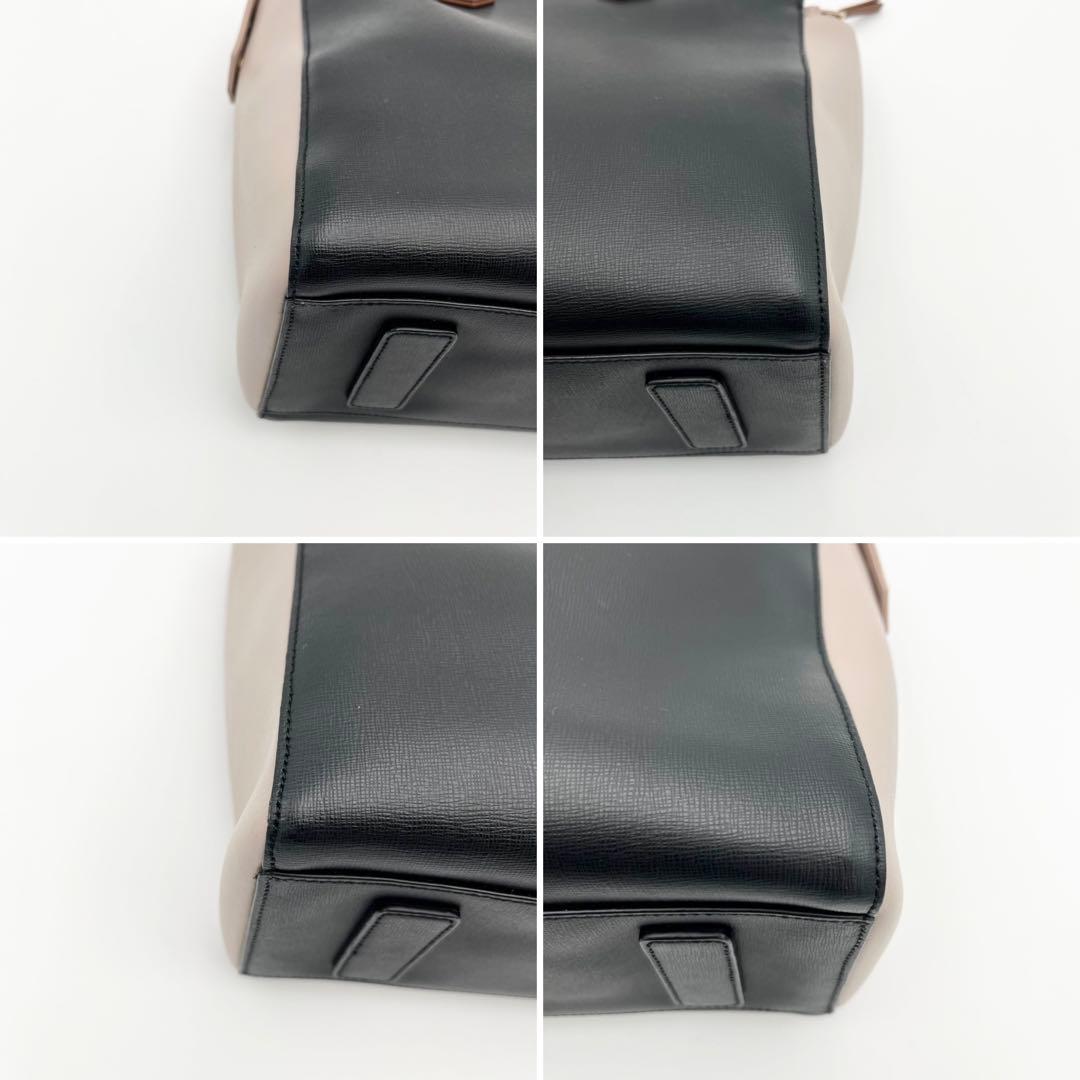 極美 ポールスミス カラーブロック レザー トートバッグ 肩掛け可 バイカラー