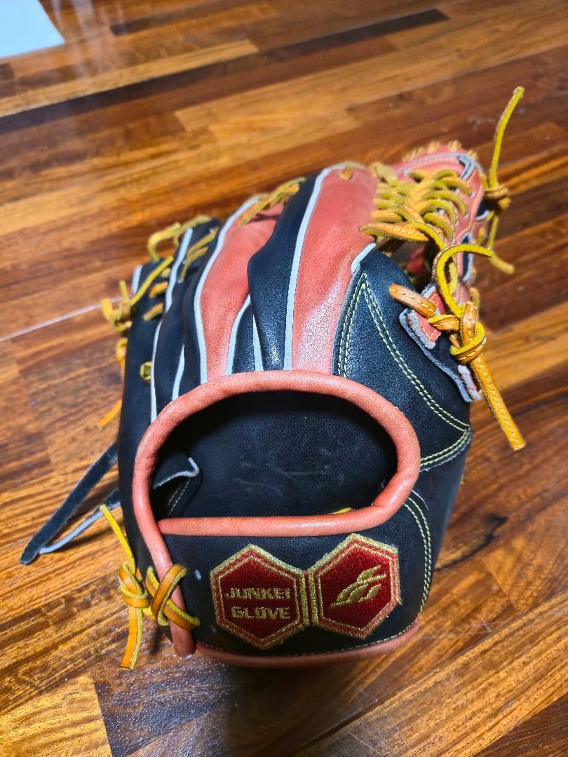 ジュンケイ　 軟式グローブ 赤黒