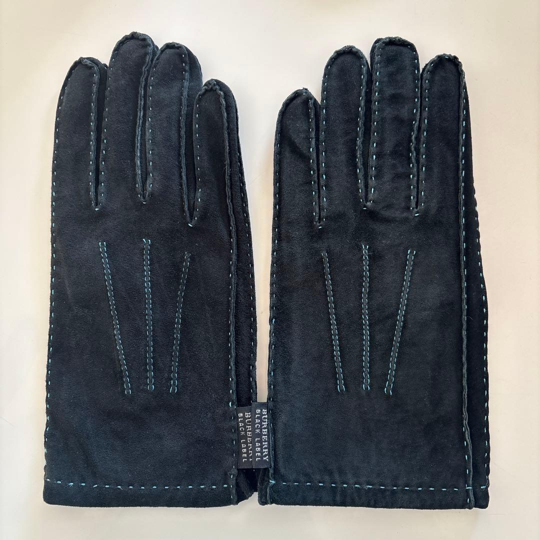 3連休お値下げ！BURBERRY BLACK LABEL スエード手袋 ブラック