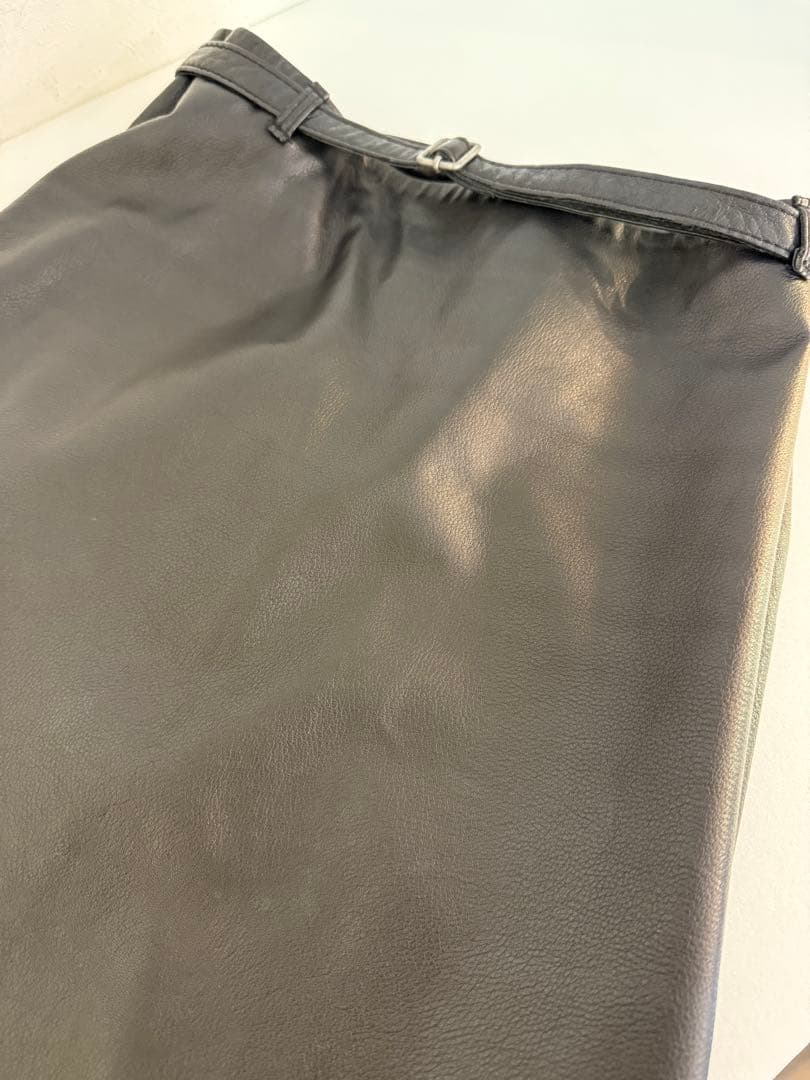 ANN DEMEULEMEESTER アンドゥムルメステール　レザースカート