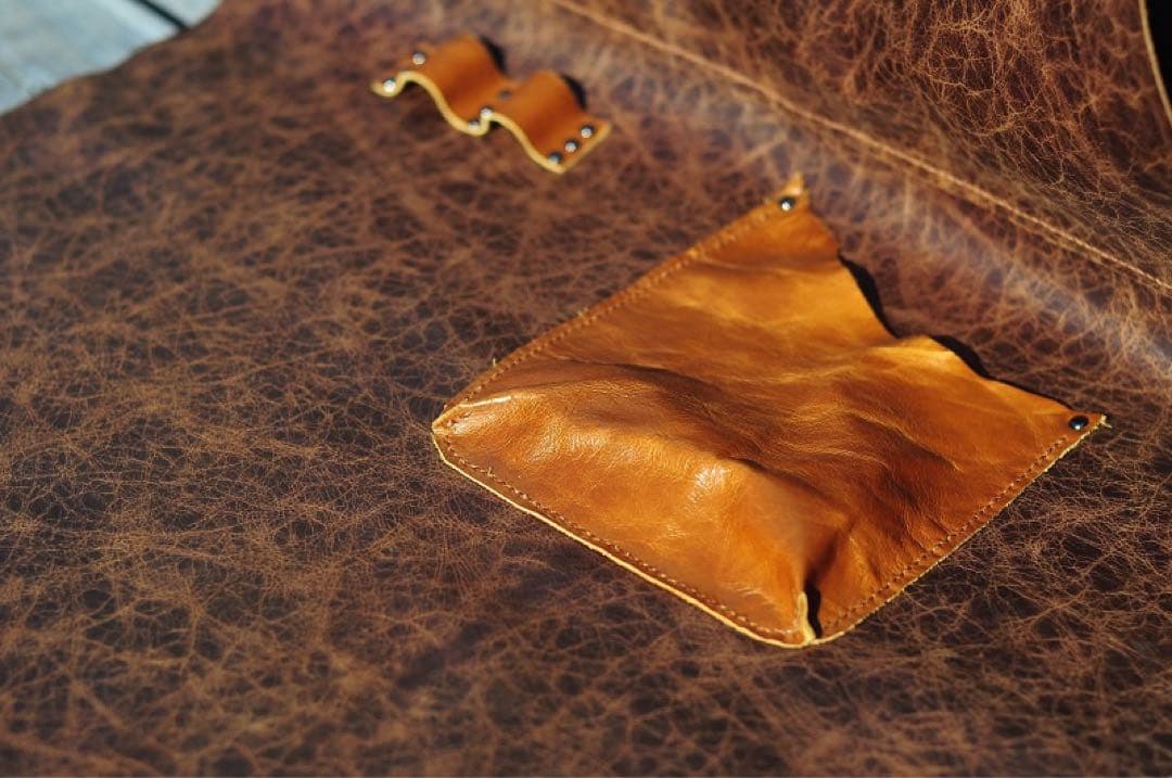 レザー製エプロン ブラウン