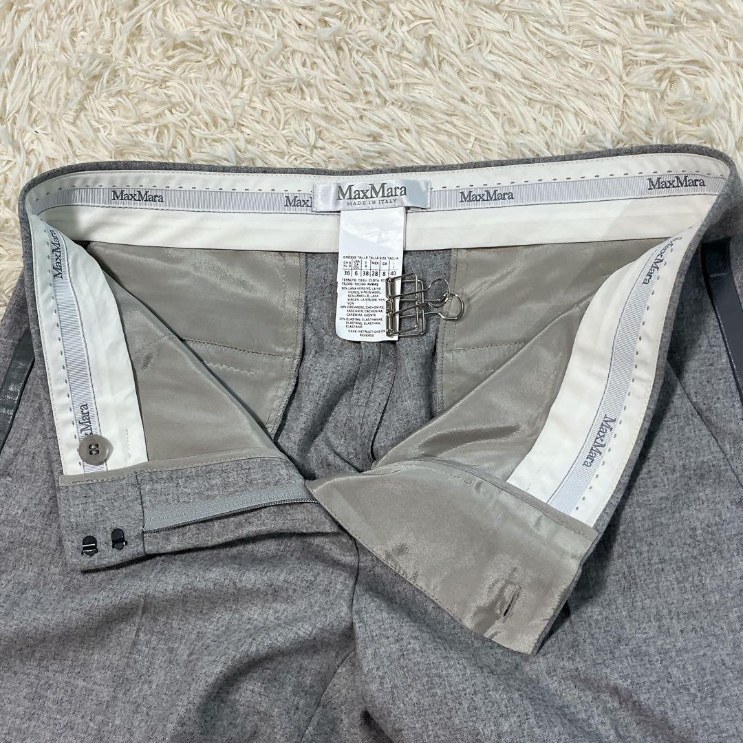 マックスマーラ パンツスーツ 白タグ カシミヤ混 セットアップ XL相当 グレー