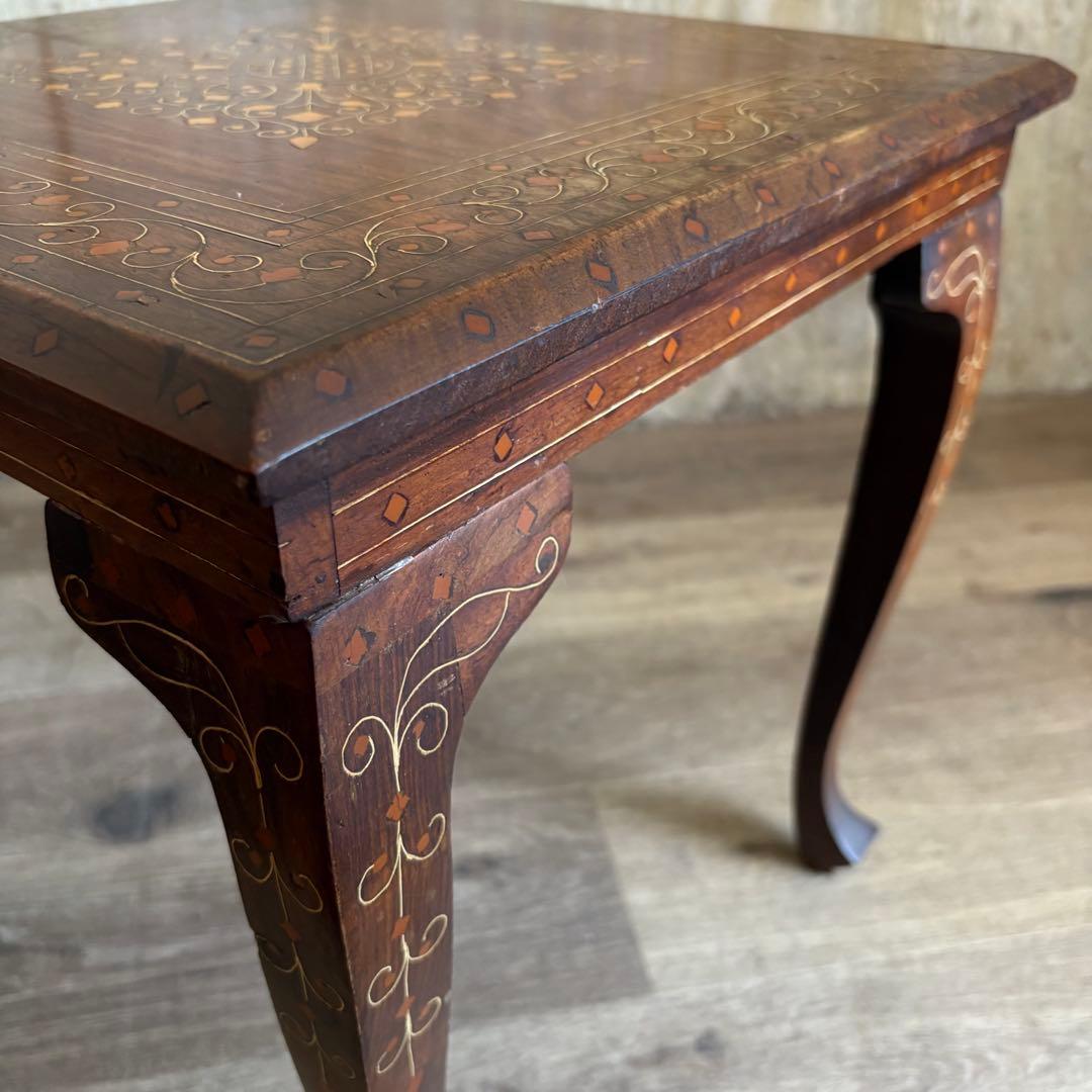 木象嵌　スクエア　サイドテーブル　ヴィンテージ