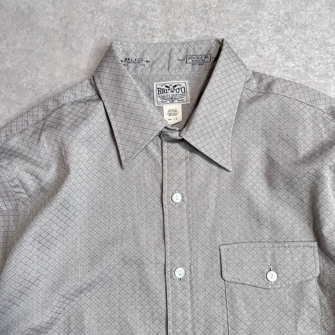 【極美品】RRL コットンレギュラーカラーシャツ ダイヤモンドパターン L/16