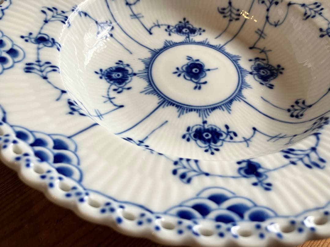 ロイヤルコペンハーゲン　ブルーフルーテッドフルレース　23スーププレート×3