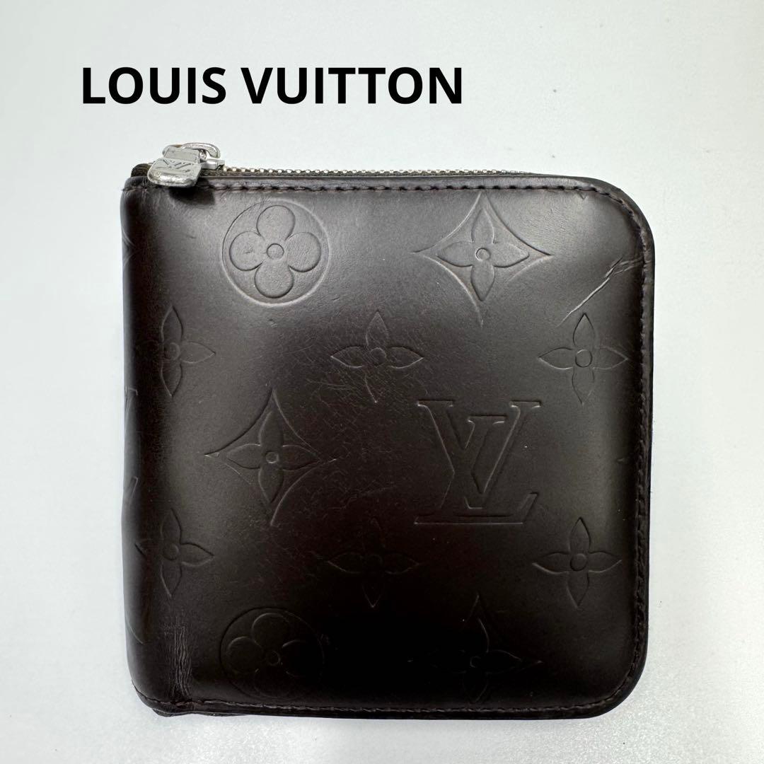 ルイヴィトン モノグラムグラセ ポルトビエ モネ レザー コンパクト財布 濃茶