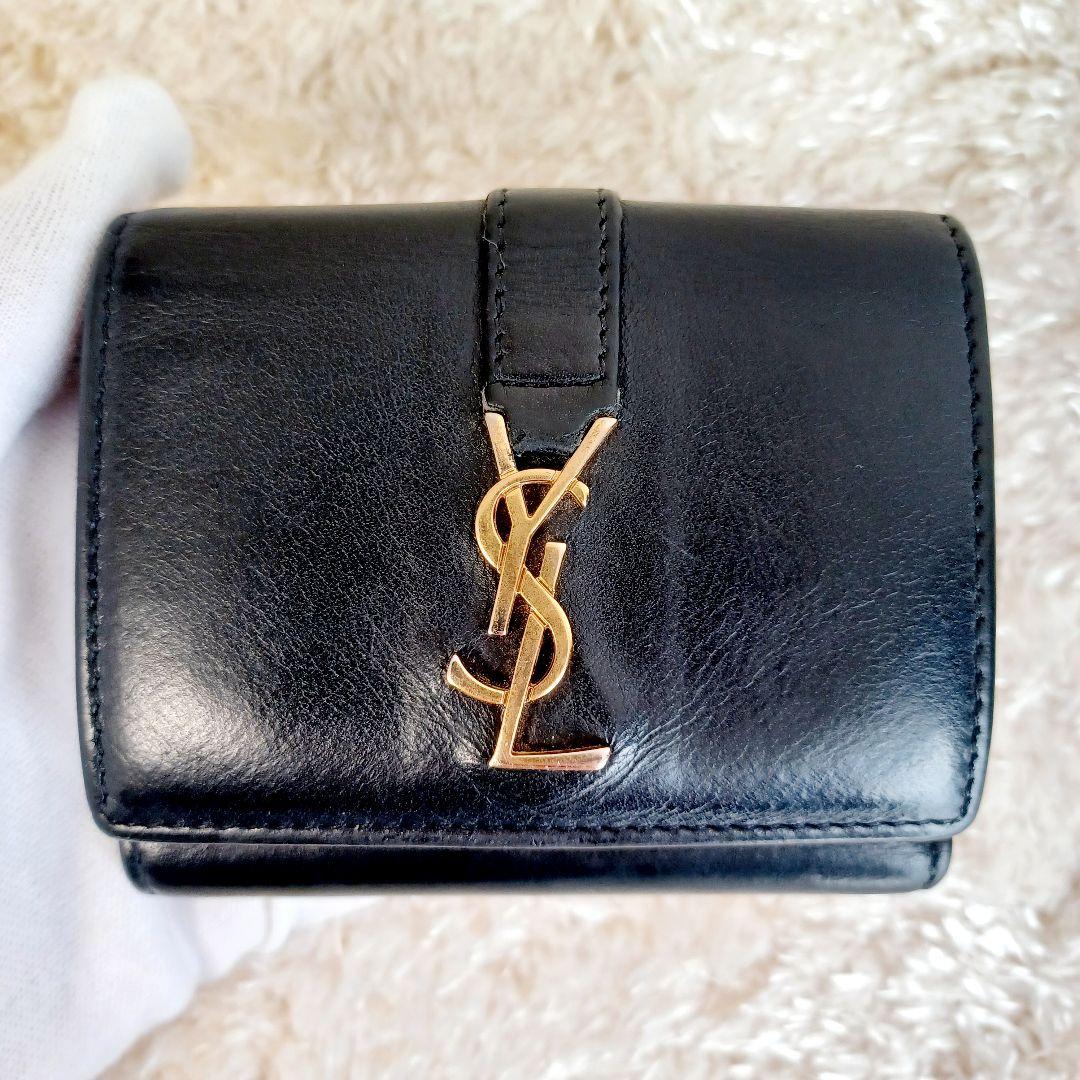 ✨極美品✨YSLサンローラン　カサンドラ　二つ折り　タイニー　オリガミ　ブラック