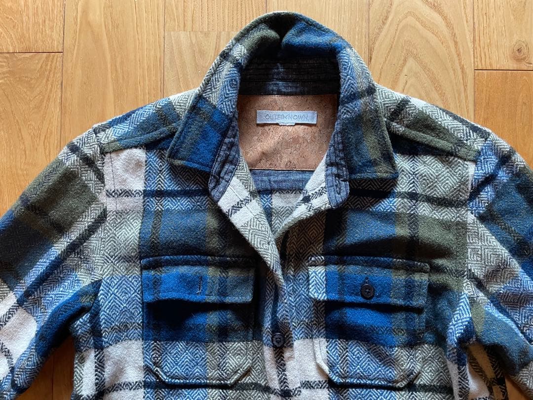 OUTERKNOWN チェック柄ブランケットシャツMロンハーマン
