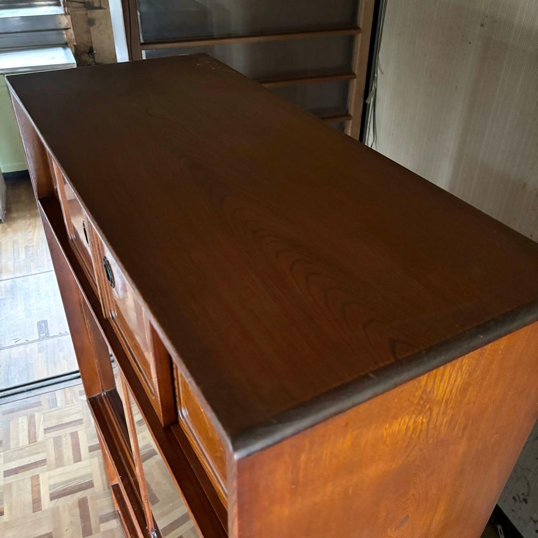 【直接引取限定】茶箪笥 和風 レトロ 箪笥 飾り棚 和箪笥