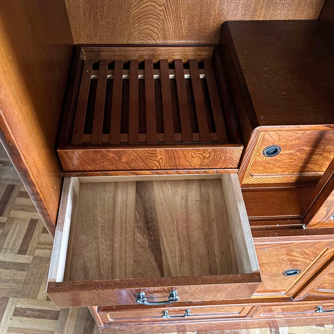 【直接引取限定】茶箪笥 和風 レトロ 箪笥 飾り棚 和箪笥