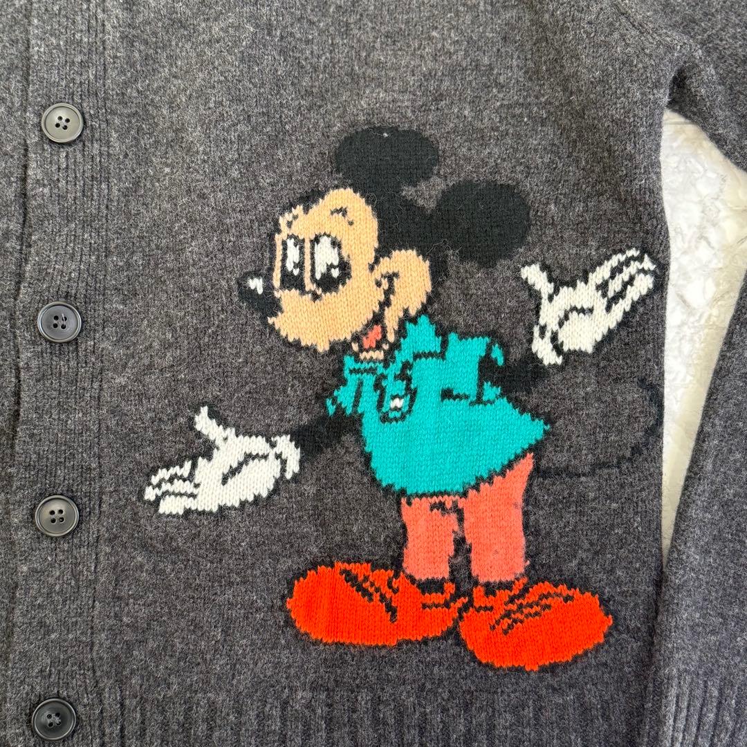 ミッキーマウス カーディガン ダークグレー　Lサイズ
