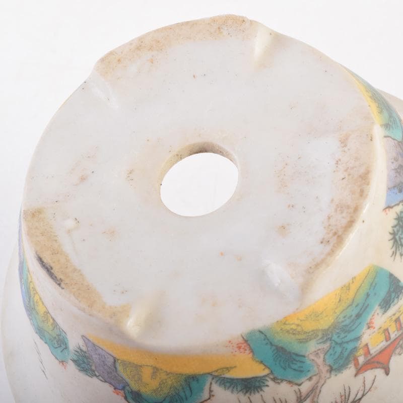 中国　粉彩　山水人物文　鉢　N　7205