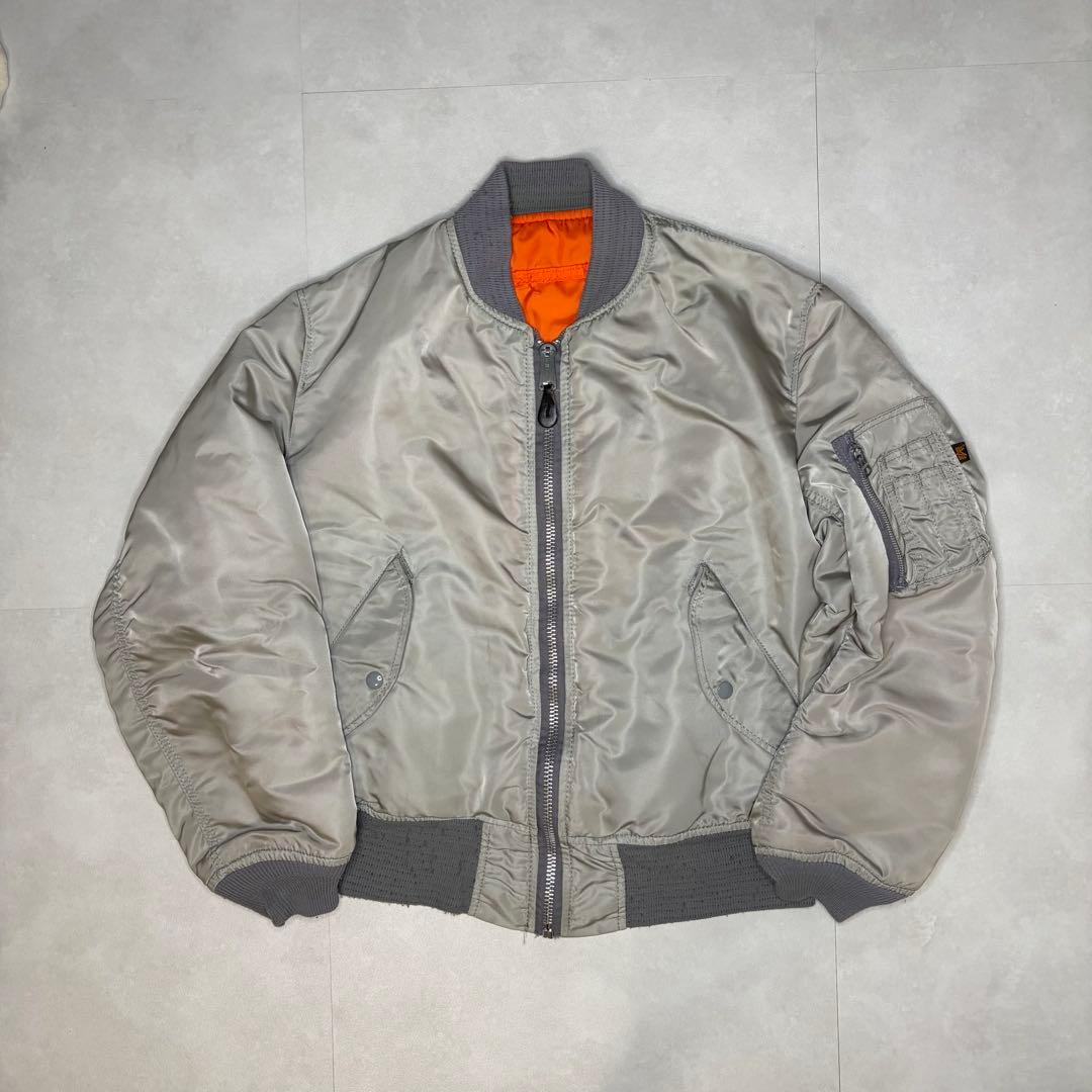 【美品】 USA製 90s アルファインダストリーズ MA-1 シルバー M