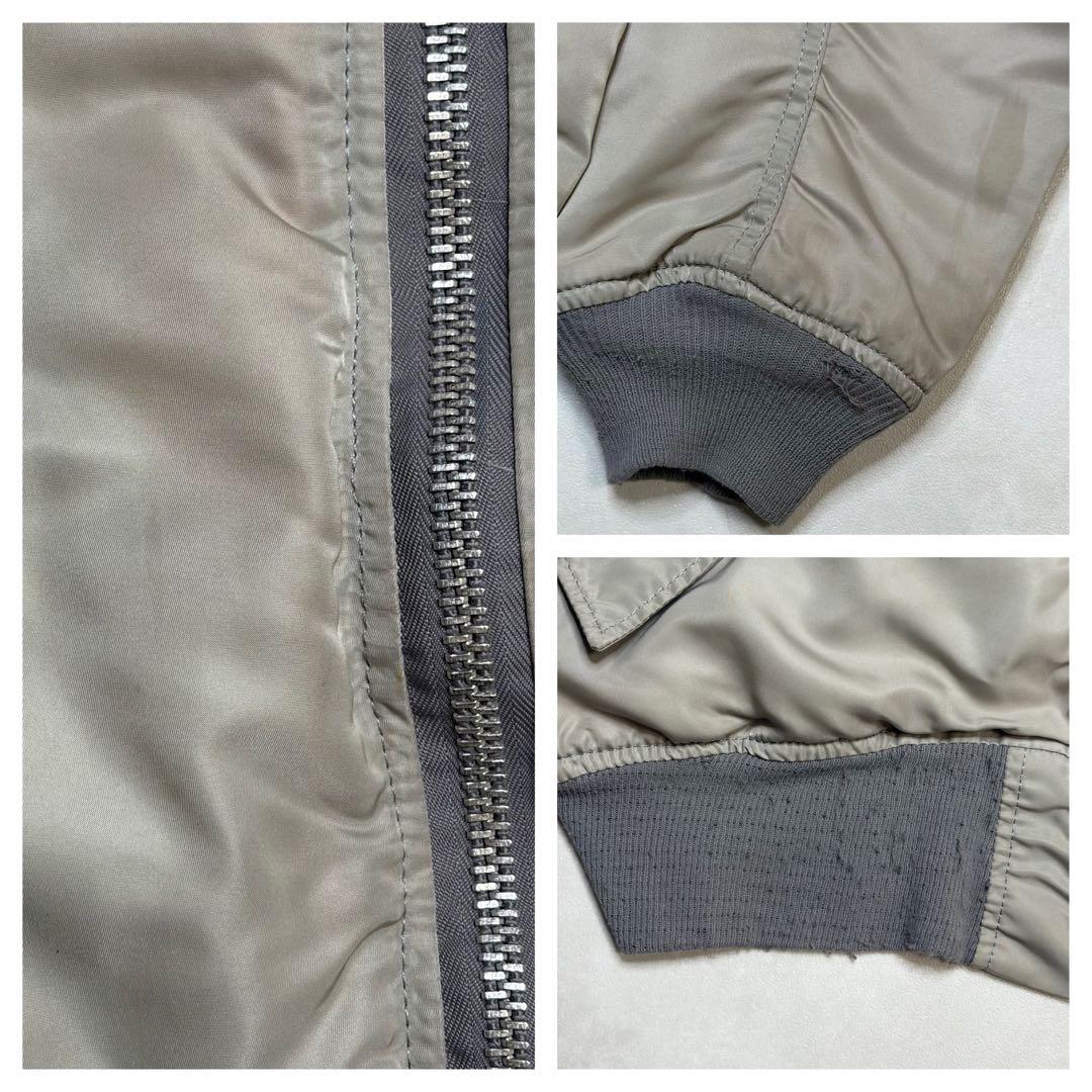 【美品】 USA製 90s アルファインダストリーズ MA-1 シルバー M