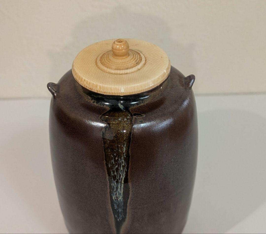 『鬼丸碧山』高取焼　茶入　仕覆　茶道具　替え仕覆　耳付き　栞しおり鬼丸雪山窯