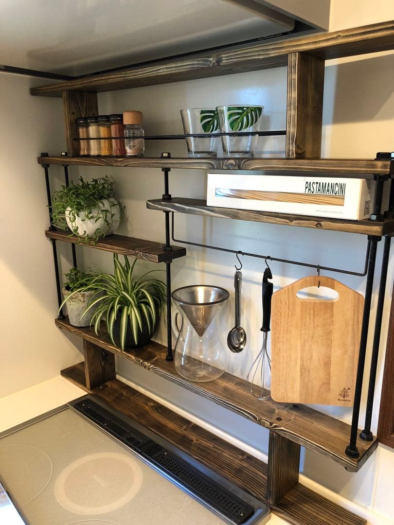 地震でも倒れない突っ張れるキッチンラックCentral☆☆スパイス収納☆