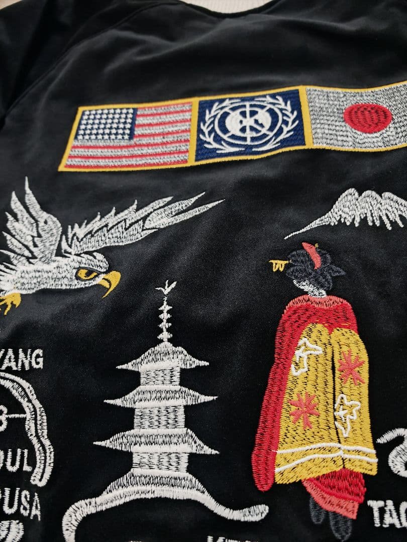 HOUSTON USA 日本 美品 別珍 芸者 龍鷲 スカジャン vintage