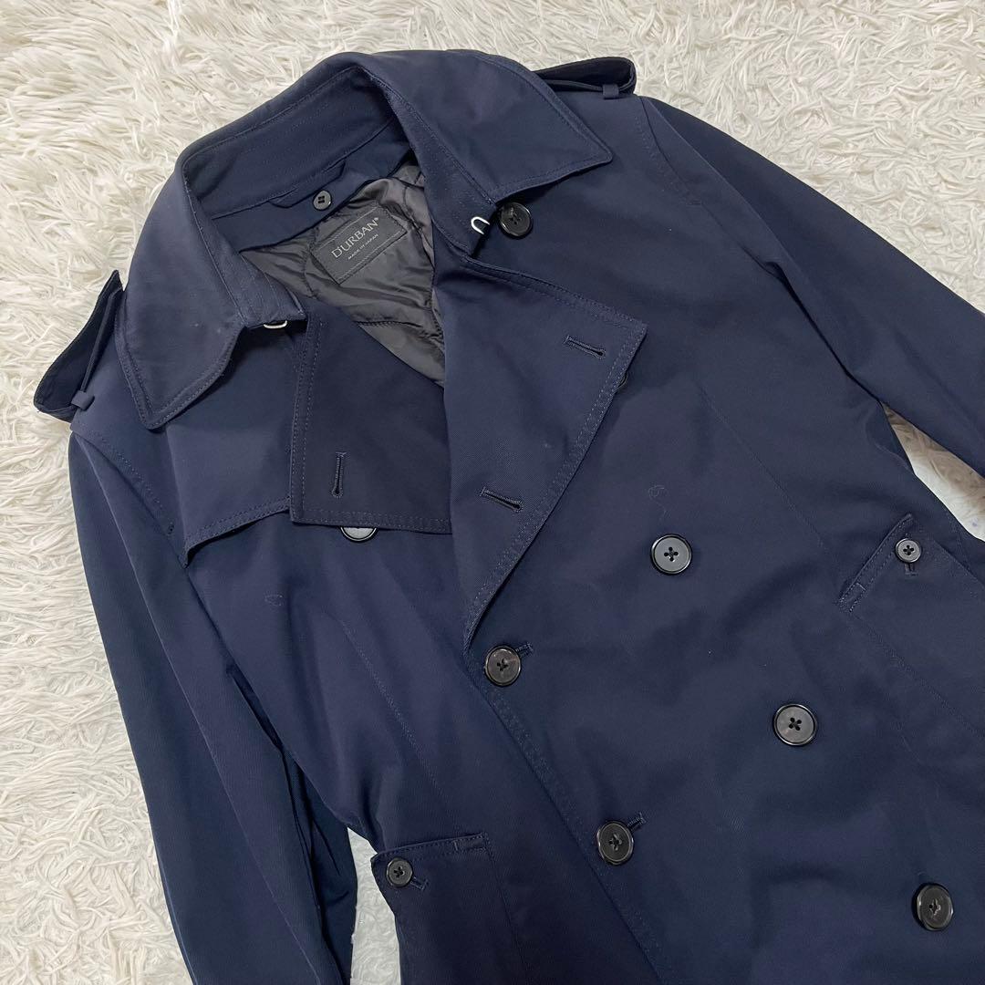 美品✨ダーバン トレンチコートL中綿ライナー付2way ネイビー日本製レナウン