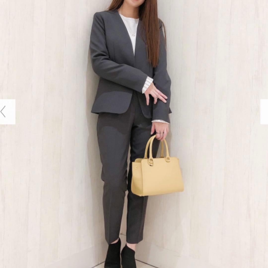 PLST プレミアムオックスカラーレスジャケット&パンツ スーツ 小さめサイズ