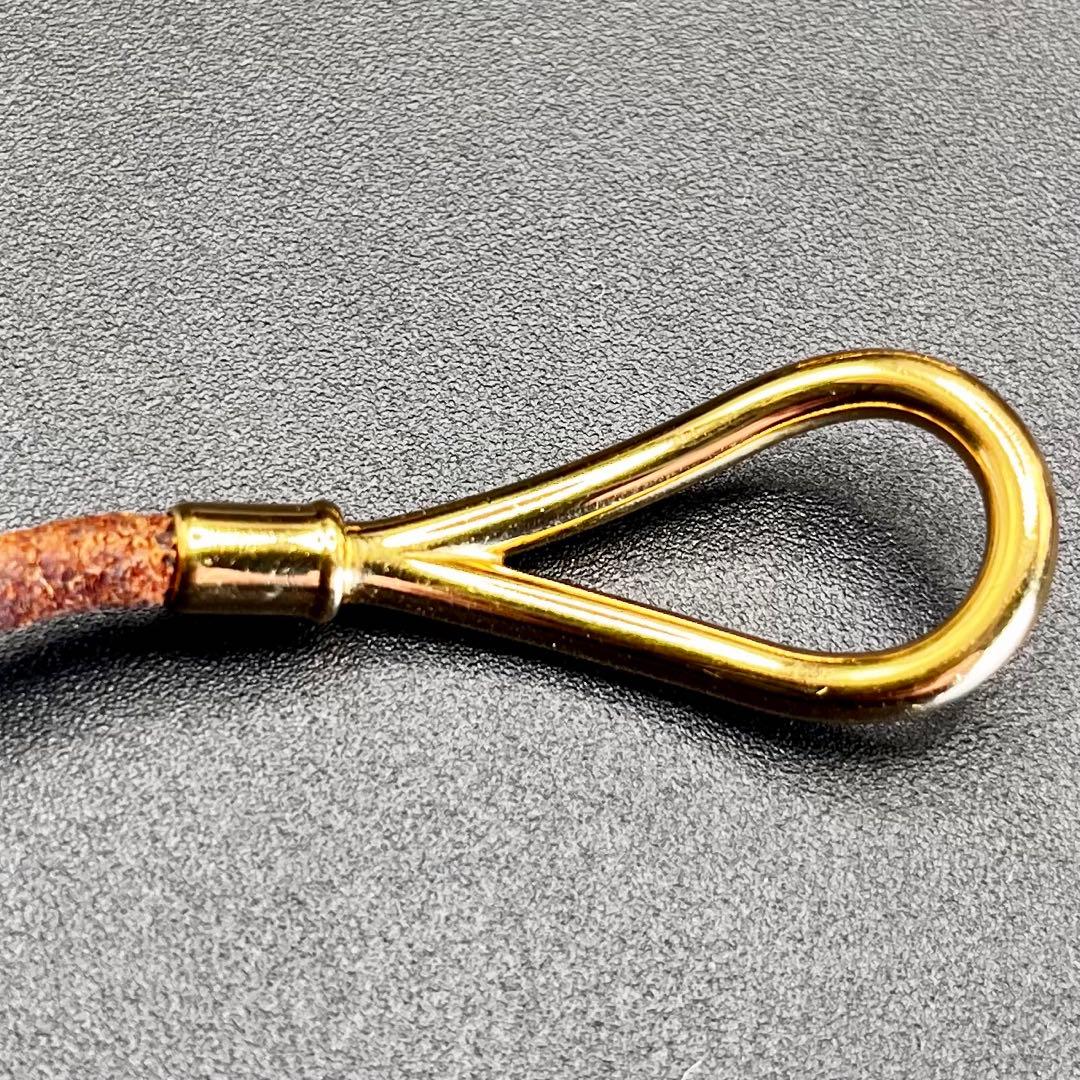 エルメス ジャンボブレスレット チョーカー レザー ゴールド金具 茶色 2WAY